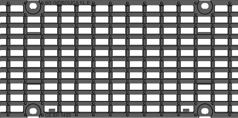 Решетка чугунная ячеистая DN200, 500/247/25, 27/13, кл. E600 kN картинка