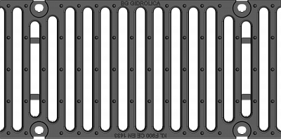 Решетка чугунная для тяжелых нагрузок DN200, 500/247/25, 16/220, кл. F900 кН картинка