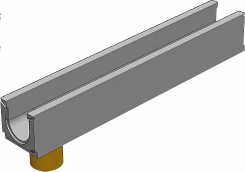 BGU Универсальный лоток DN100, № 5-0, с вертикальным водосливом, без уклона картинка