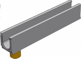 BGU Универсальный лоток DN100, № 10-0, с вертикальным водосливом, без уклона картинка